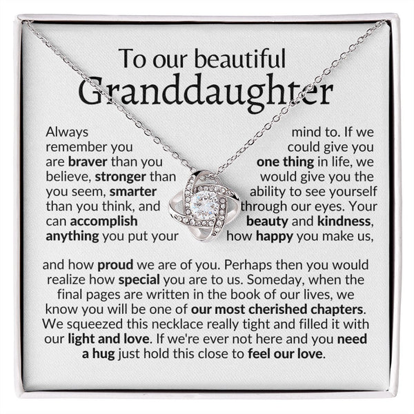 Granddaughter gift necklace from grandma and grandpa, from grandparents, from grandmother and grandfather, to our granddaughter necklace