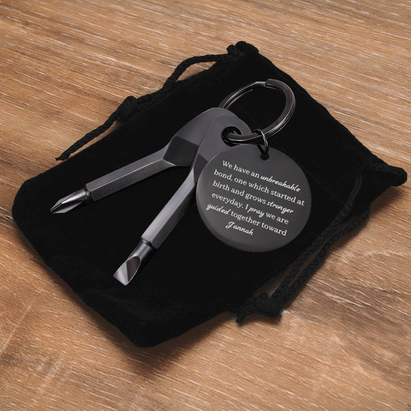 Unbreakable Bond | Screwdriver Keychain for him with Engraved Message - MuslimwithMe