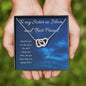 Always There | Interlocking Qulub necklace for friend with letter - MuslimwithMe