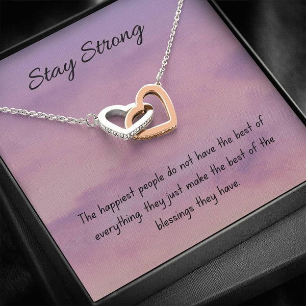Blessings | Interlocking Hearts Necklace with Motivational letter - MuslimwithMe