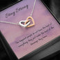 Blessings | Interlocking Hearts Necklace with Motivational letter - MuslimwithMe