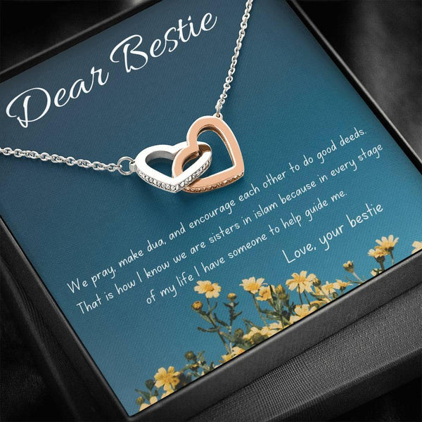 My Guide to Truth | Interlocking Qulub Necklace for Friend with Message Card - MuslimwithMe