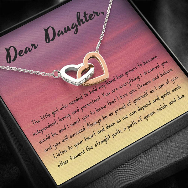 Faith and Guidance | Interlocking Necklace Gift for Daughter with Emotional Message Card - MuslimwithMe