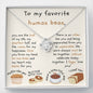 Favorite human bean, Necklace gift message card, gift for wife, gift for girlfriend, food lover, puns,funny card,gift for her,food - MuslimwithMe