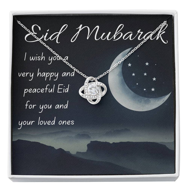 Happy and Peaceful | Necklace gift for Eid with Message Card - MuslimwithMe