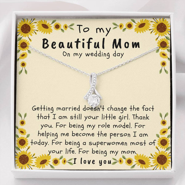 Wedding gift for mom, gift for mom on wedding day, mother of the bride necklace, Bride to mom gift - MuslimwithMe