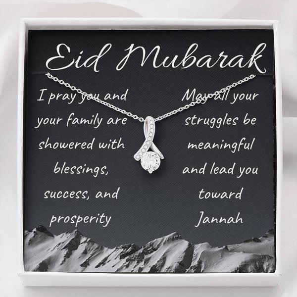 Blessing, Success, and Prosperity | Necklace gift with Eid Mubarak wishes - MuslimwithMe