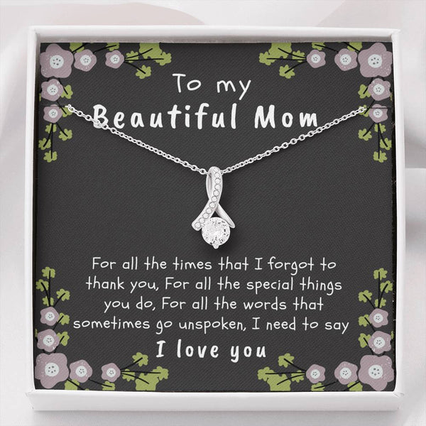 to my beautiful mom, necklace message card, necklace gift for mom, gift for mom, mom gift, necklace gift from son, gift from daughter, gift for birthday, mothers day, anniversary - MuslimwithMe