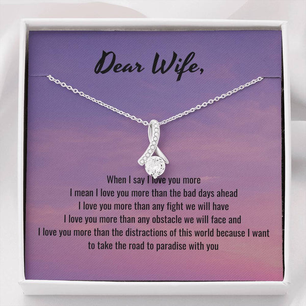 I Love You More | Noor necklace gift for Wife with Message Card - MuslimwithMe