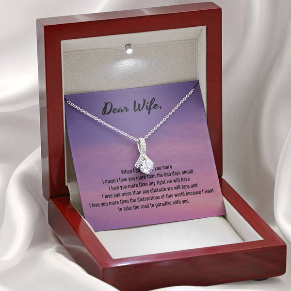 I Love You More | Noor necklace gift for Wife with Message Card - MuslimwithMe