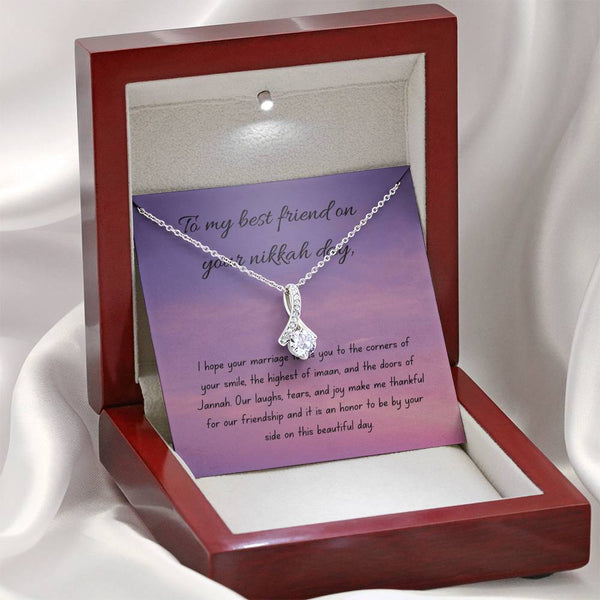 Thankful and Happy | Nikkah necklace gift with letter Card - MuslimwithMe