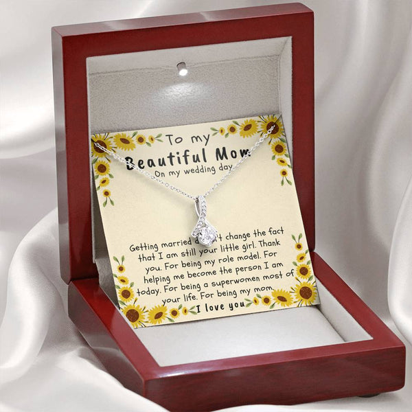 Wedding gift for mom, gift for mom on wedding day, mother of the bride necklace, Bride to mom gift - MuslimwithMe