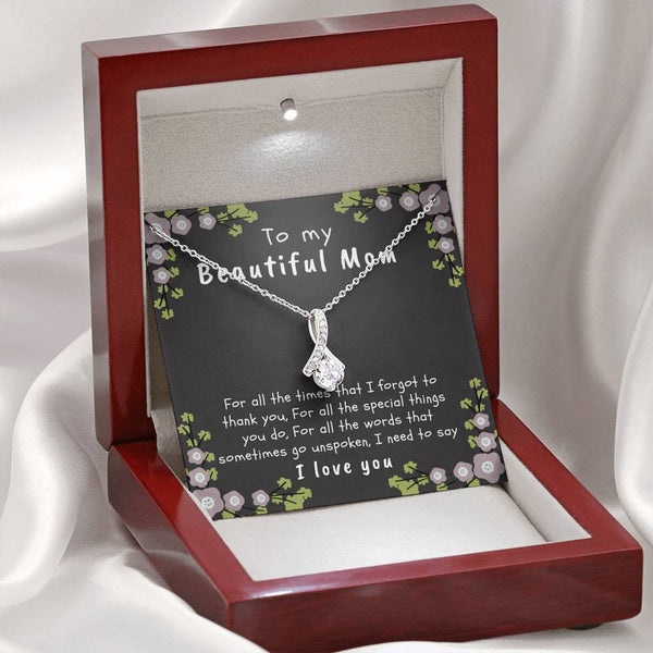 to my beautiful mom, necklace message card, necklace gift for mom, gift for mom, mom gift, necklace gift from son, gift from daughter, gift for birthday, mothers day, anniversary - MuslimwithMe