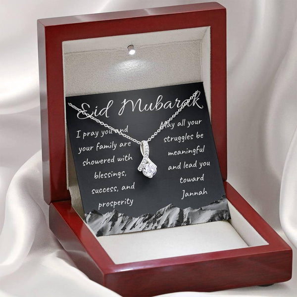 Blessing, Success, and Prosperity | Necklace gift with Eid Mubarak wishes - MuslimwithMe