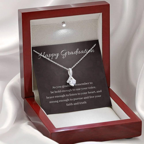 Bold, Strong, and Brave | Noor necklace as graduating gift with letter - MuslimwithMe