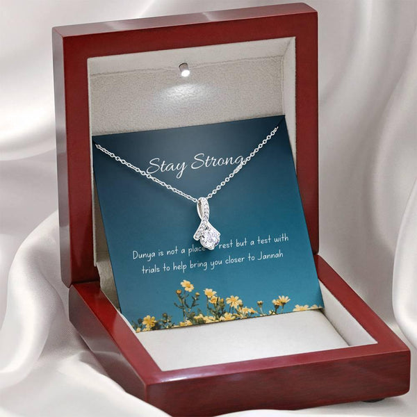A Test | Noor necklace for loved one with message - MuslimwithMe