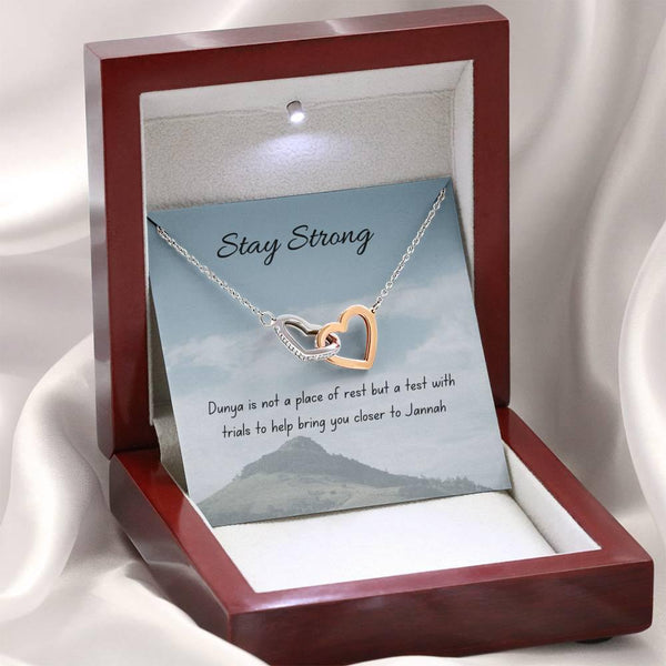 A Test | Interlocking Qulub Necklace with letter - MuslimwithMe