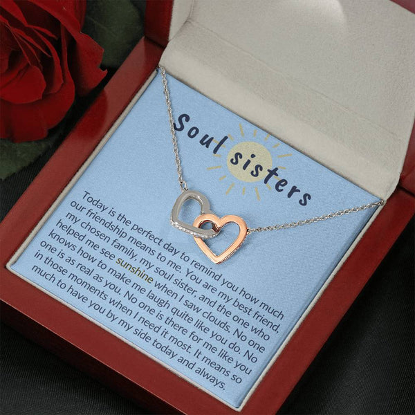 Soul sisters Necklace, BFF Necklace, Jewelry gift for Best Friend, Best Friend Gift Jewelry, Friends Forever, long distance, far but near, - MuslimwithMe